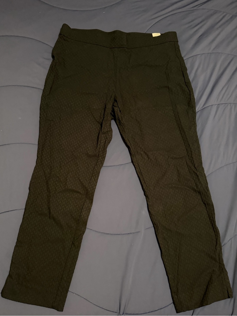 Anne Klein Black Textured Women's Chinos